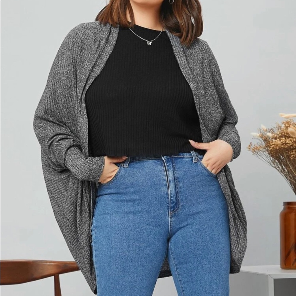 SHEIN - dolman sleeve rib knit shall